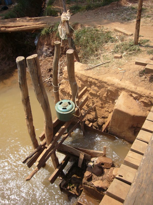 Hydro-electric generator, to run the hair dryers.